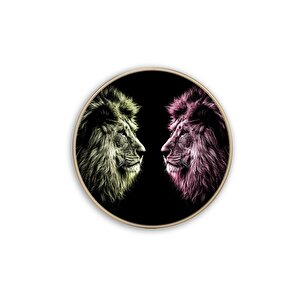 Aslan Yuvarlak Cam Tablo 30x30 cm