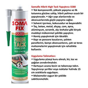 Hightack Hibrit Yapıştırıcı Korniş-çıta-ayna-metal Yapıştırıcı 290 Ml