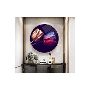 Laleler Yuvarlak Cam Tablo 30x30 cm