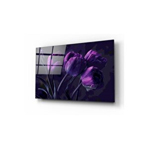 Laleler Cam Tablo 60x90 cm