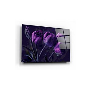 Laleler Cam Tablo 60x90 cm