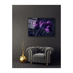Laleler Cam Tablo 60x90 cm