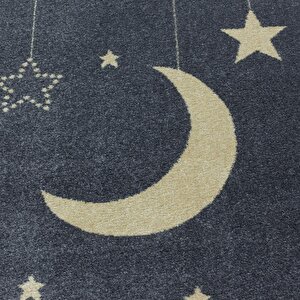 Çocuk Halısı Ay Ve Yıldız Pastel Sarı-gri 160 cm
