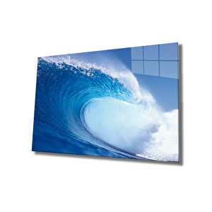 Deniz Dalgası Manzarası Cam Tablo Sea Waves 90x60 cm