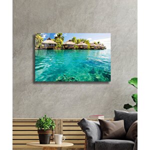 Deniz Manzara Cam Tablo Sea View 90x60 cm