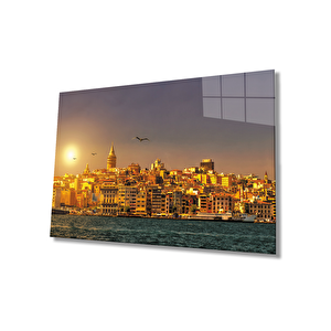 İstanbul Galata Manzarası Cam Tablo 50x70 cm