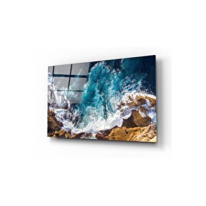 Deniz Ve Kayalıklar Cam Tablo 60x90 cm
