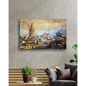 Sulu Boya İstanbul Galata Kulesicam Tablo 50x70 cm