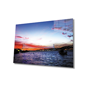 İstanbul Boğaz Köprüsü Manzaralı Cam Tablo 36x23 cm