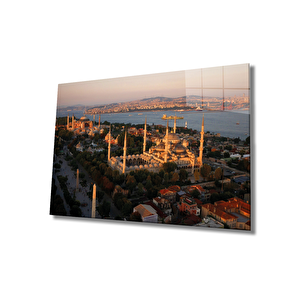 İstanbul Manzaralı Cam Tablo Istanbul City Vi̇ew 36x23 cm