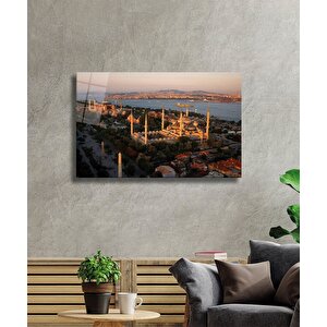 İstanbul Manzaralı Cam Tablo Istanbul City Vi̇ew 36x23 cm