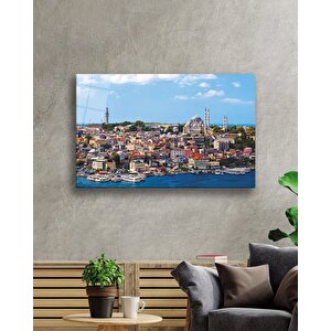 İstanbul Kuş Bakışı Manzarası Cam Tablo 50x70 cm