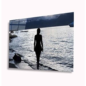 Deniz Ve Kadın Cam Tablo 50x70 cm