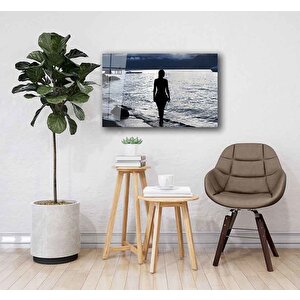 Deniz Ve Kadın Cam Tablo 50x70 cm