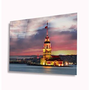 İstanbul Kız Kulesi Cam Tablo 90x60 cm