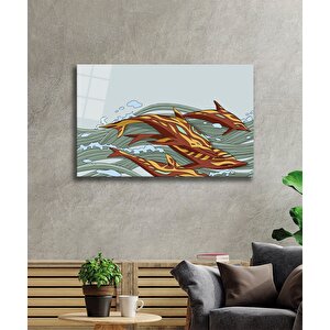 Deniz Çizim Cam Tablo Ocean 110x70 cm