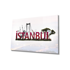 İstanbul Yazılı Cam Tablo 50x70 cm