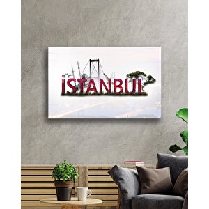 İstanbul Yazılı Cam Tablo 50x70 cm