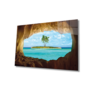 Deniz Manzara Cam Tablo4mm Dayanıklı Temperli Cam 90x60 cm