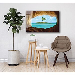 Deniz Manzara Cam Tablo4mm Dayanıklı Temperli Cam 90x60 cm