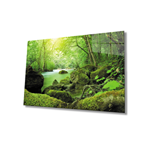 Yeşil Manzara Cam Tablo Green Landscape 50x70 cm