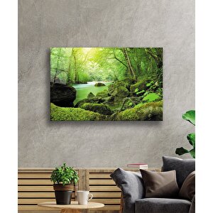 Yeşil Manzara Cam Tablo Green Landscape 36x23 cm