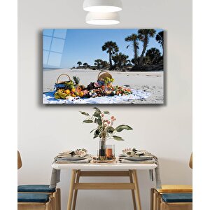 Sahil Meyveler Manzara Cam Tablo 90x60 cm