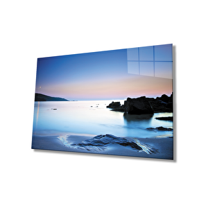 Mavi Manzara Cam Tablo 90x60 cm