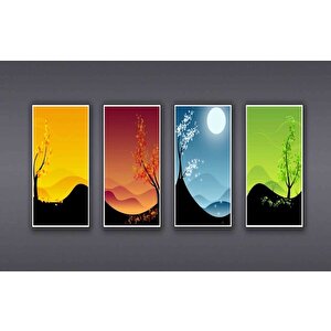 Fütüristik Kombin Manzara Cam Tablo 36x23 cm