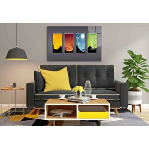 Fütüristik Kombin Manzara Cam Tablo 50x70 cm