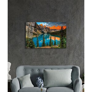 Dağ Yansıma Manzara Cam Tablo Ev Ve Ofis Duvar Dekoru 36x23 cm