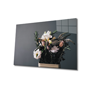Çiçekler Cam Tablo 90x60 cm