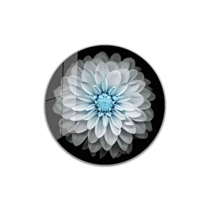 Çiçek Yuvarlak Cam Tablo 4mm Dayanıklı Temperli Cam 30x30 cm