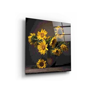 Çiçek Cam Tablo 50x50 cm