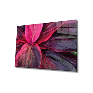 Mor Çiçekcam Tablo, Purple Flower 90x60 cm