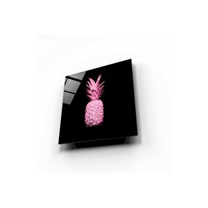 Pembe Ananas Cam Tablo 50x50 cm