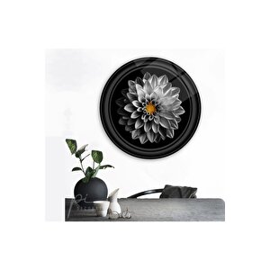 Çiçek Yuvarlak Cam Tablo 60x60 cm