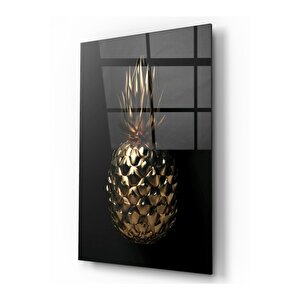 Gold Ananas Cam Tablo 50x70 cm
