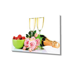 Şampanya Kadeh Çilek Gül 36x23 cm