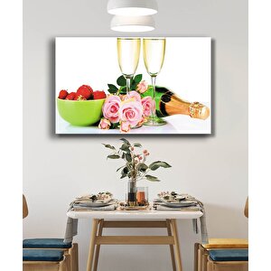 Şampanya Kadeh Çilek Gül 50x70 cm