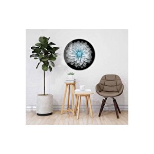 Çiçek Yuvarlak Cam Tablo 4mm Dayanıklı Temperli Cam 60x60 cm