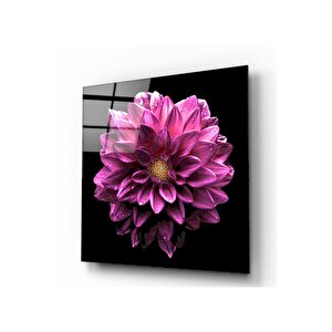 Pembe Çiçek Cam Tablo 80x80 cm