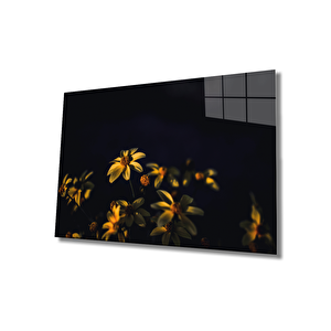Sarı Çiçek Cam Tablo Yellow Flower 36x23 cm