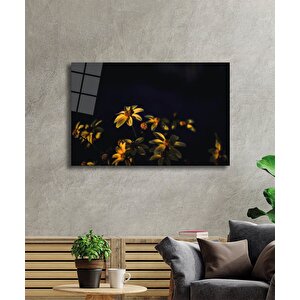 Sarı Çiçek Cam Tablo Yellow Flower 36x23 cm
