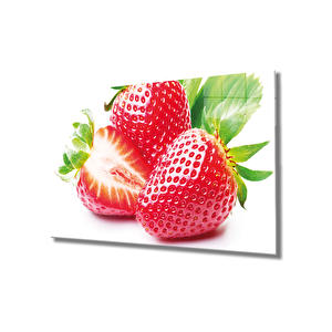 Çilek Cam Tablo Strawberry Art 50x70 cm