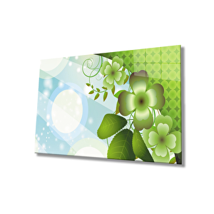 Yeşil Çiçek Cam Tablo Green Flower 50x70 cm