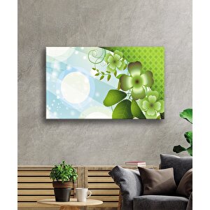 Yeşil Çiçek Cam Tablo Green Flower 50x70 cm