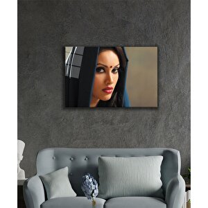 Kadınlar Hintli Kadın Cam Tablo 36x23 cm
