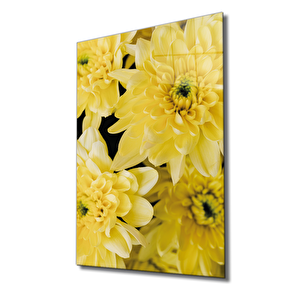 Sarı Çiçek Cam Tablo Yellow 36x23 cm