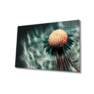 Çiçek Yeşil Cam Tablo 50x70 cm